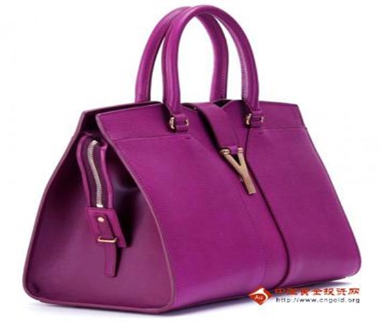 明星大热款 YSL紫色牛皮手包